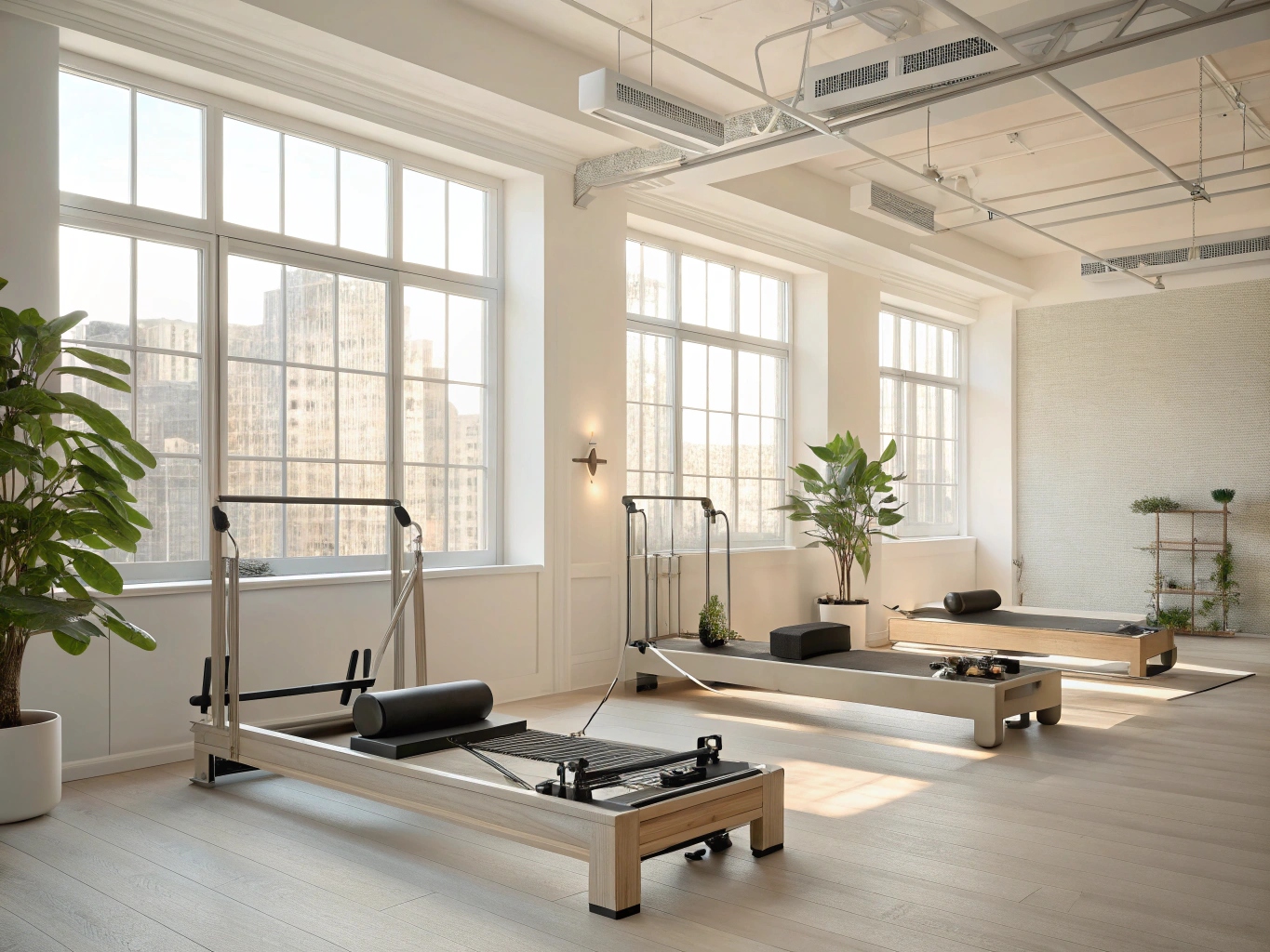 Stromelia Pilates studio interieur met natuurlijk licht en moderne apparatuur